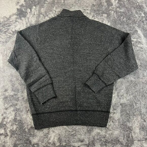 Iceland Made In Italy Wool Blend Sweater Mock Neck Charcoal Men's L Pullover - Picture 8 of 10